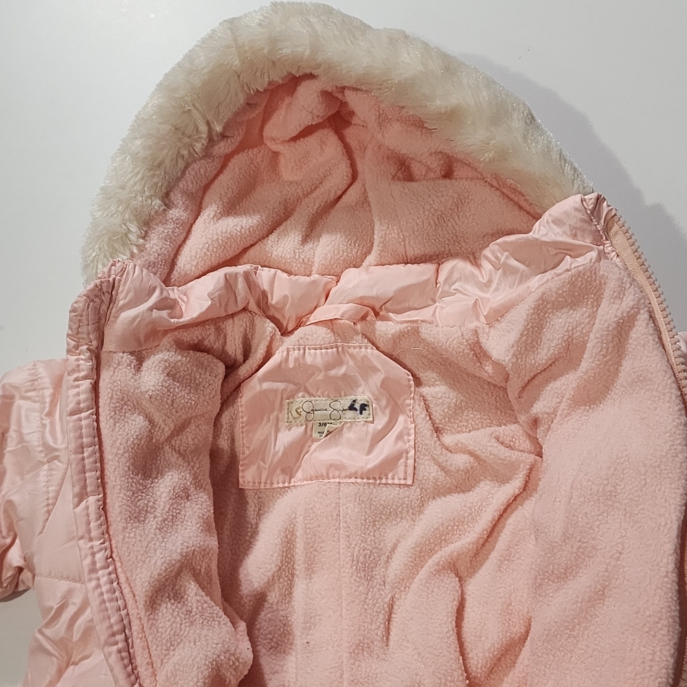 Jessica Simpson Pink Baby Snowsuit 3-6M - Picture 6 of 7